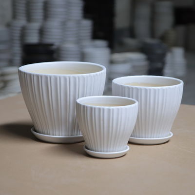 ODM 16cm Drainage Shell Dekoracyjne ceramiczne doniczki na rośliny ze spodkiem